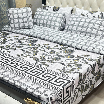7Pc Printed Comforter Set Bed Sheet | 11 Colors | IZM