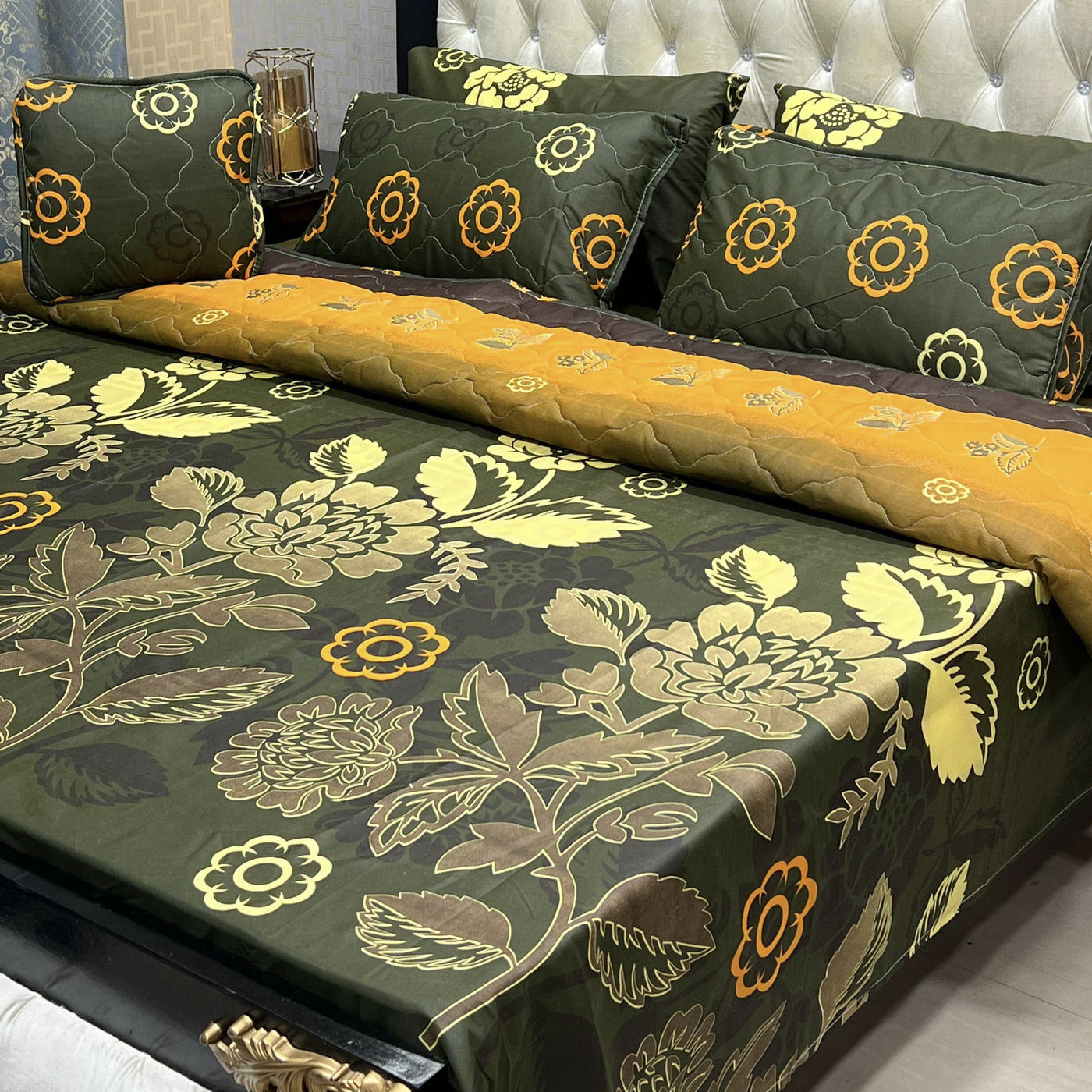 7Pc Printed Comforter Set Bed Sheet | 11 Colors | IZM