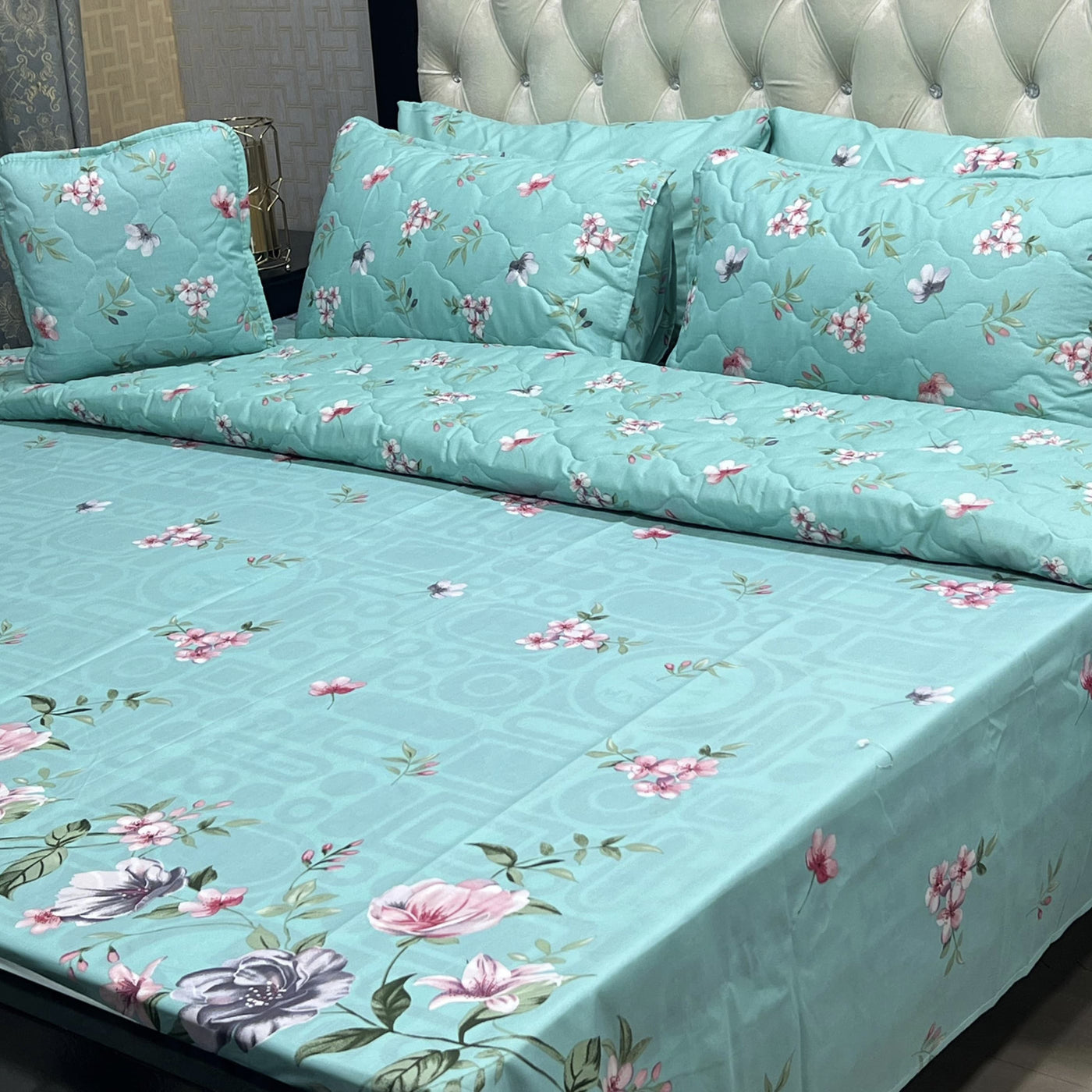 7Pc Printed Comforter Set Bed Sheet | 11 Colors | IZM