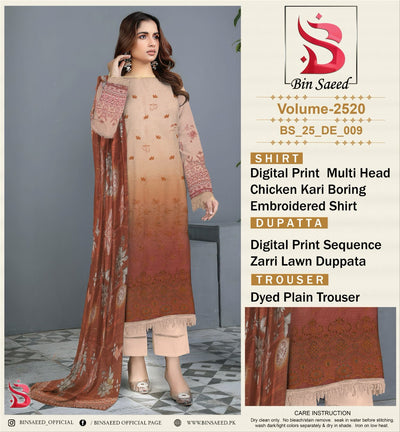🍂BinSaeed Luxury Collection🍂  Luxury Embroidered 3-Piece (Copy)