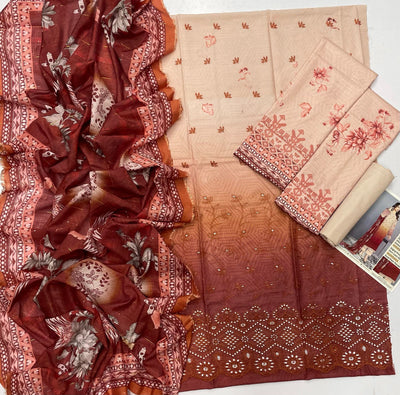 🍂BinSaeed Luxury Collection🍂  Luxury Embroidered 3-Piece (Copy)