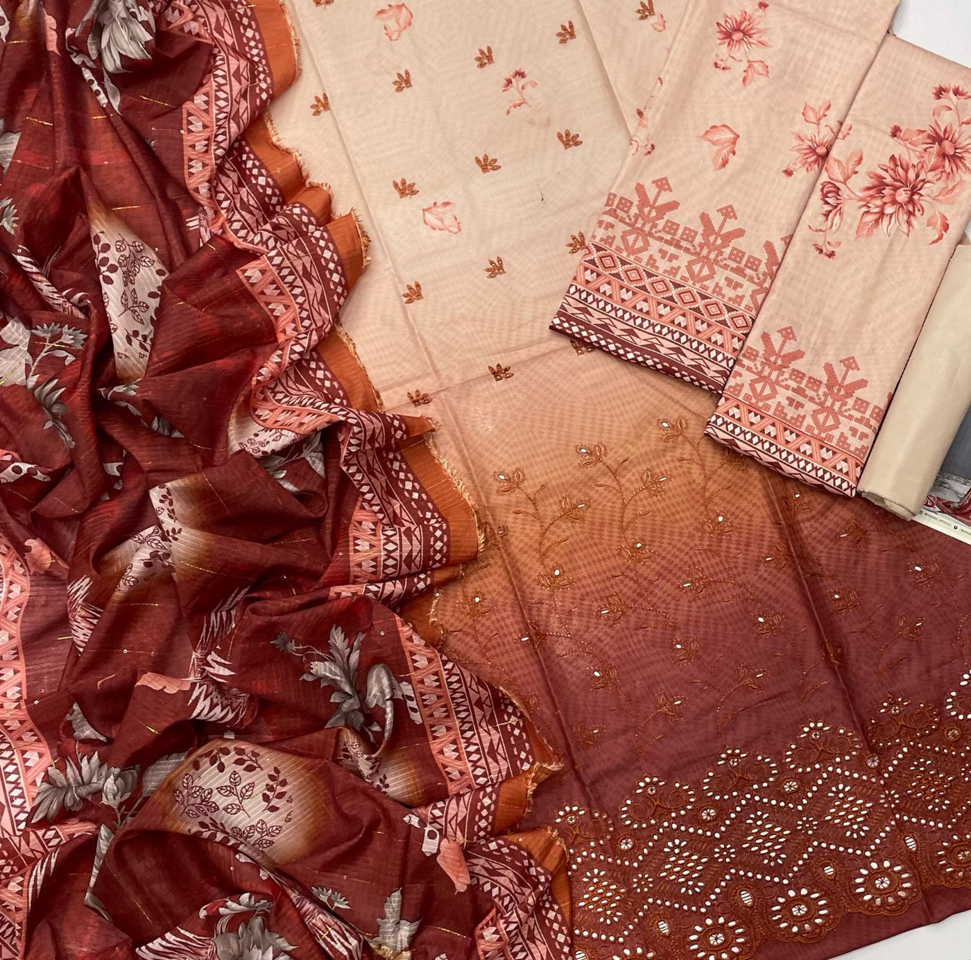 🍂BinSaeed Luxury Collection🍂  Luxury Embroidered 3-Piece (Copy)