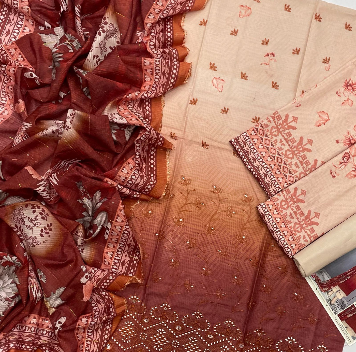 🍂BinSaeed Luxury Collection🍂  Luxury Embroidered 3-Piece (Copy)