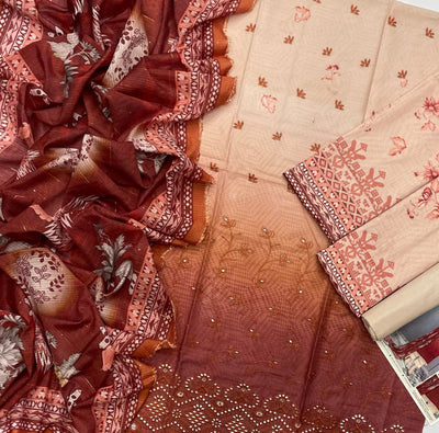 🍂BinSaeed Luxury Collection🍂  Luxury Embroidered 3-Piece (Copy)