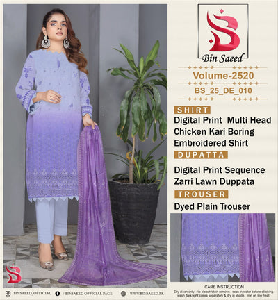 🍂BinSaeed Luxury Collection🍂  Luxury Embroidered 3-Piece