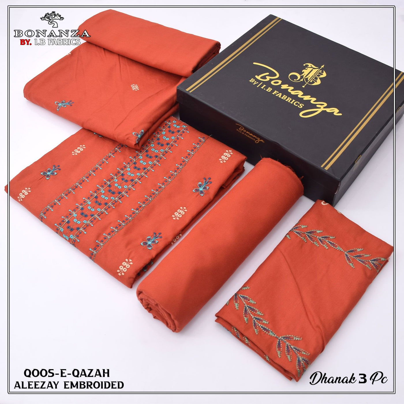 3pc Embriodery Fabric Dhanak | IZM
