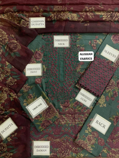 Lawn Collection Embroidered 3pc | IZM