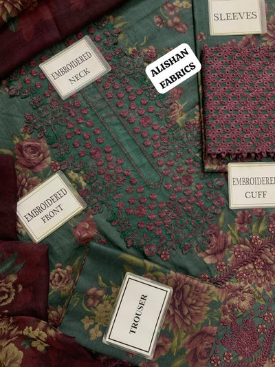 Lawn Collection Embroidered 3pc | IZM