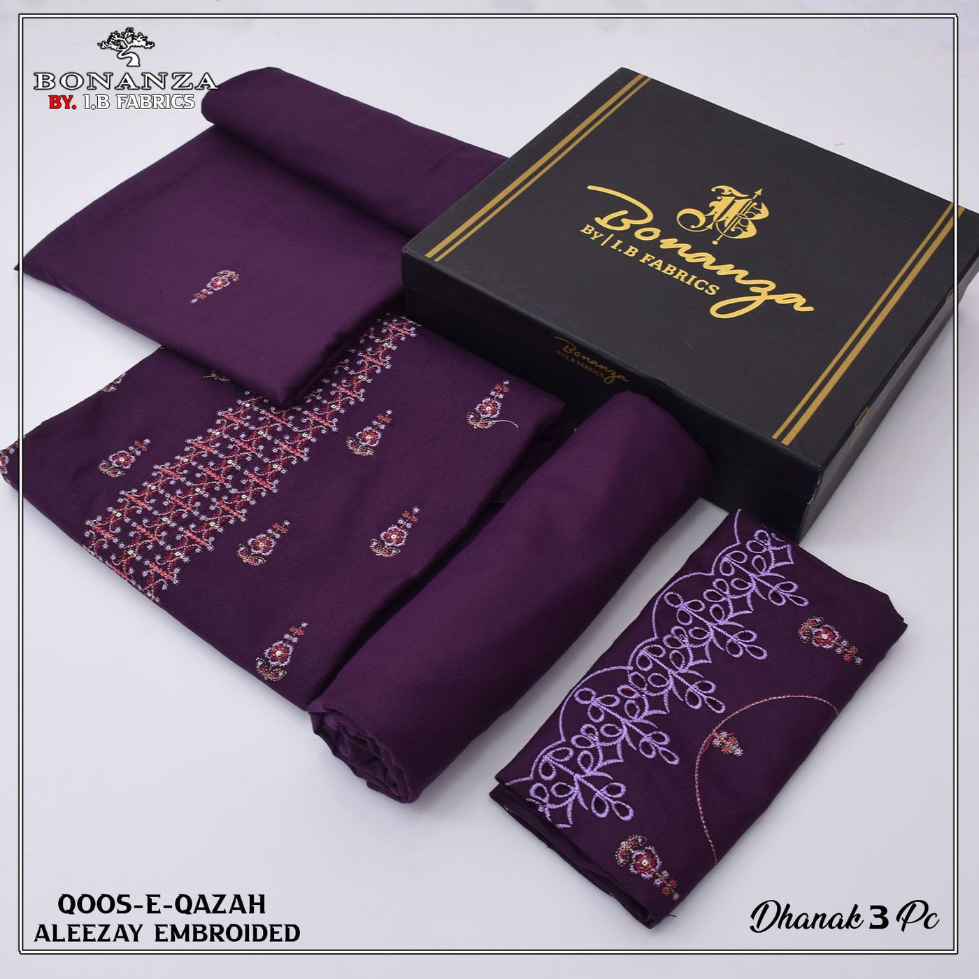 3pc Embriodery Fabric Dhanak | IZM