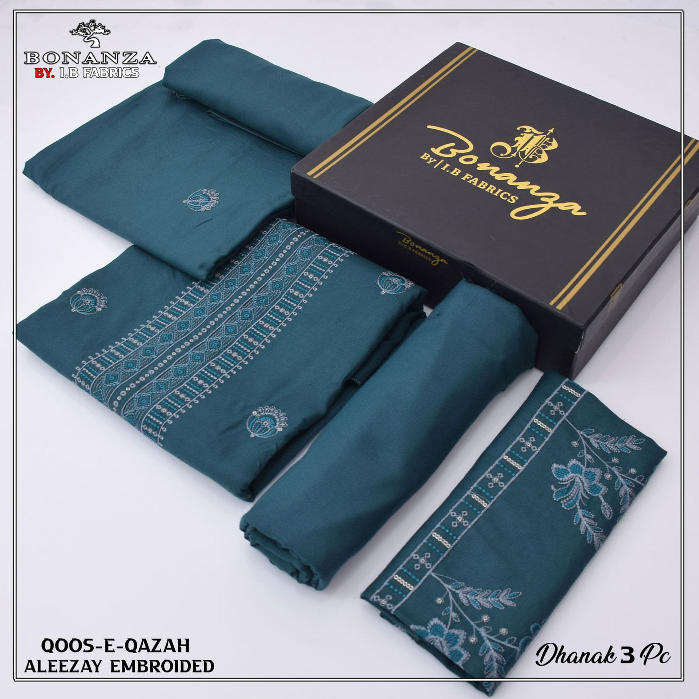 3pc Embriodery Fabric Dhanak | IZM