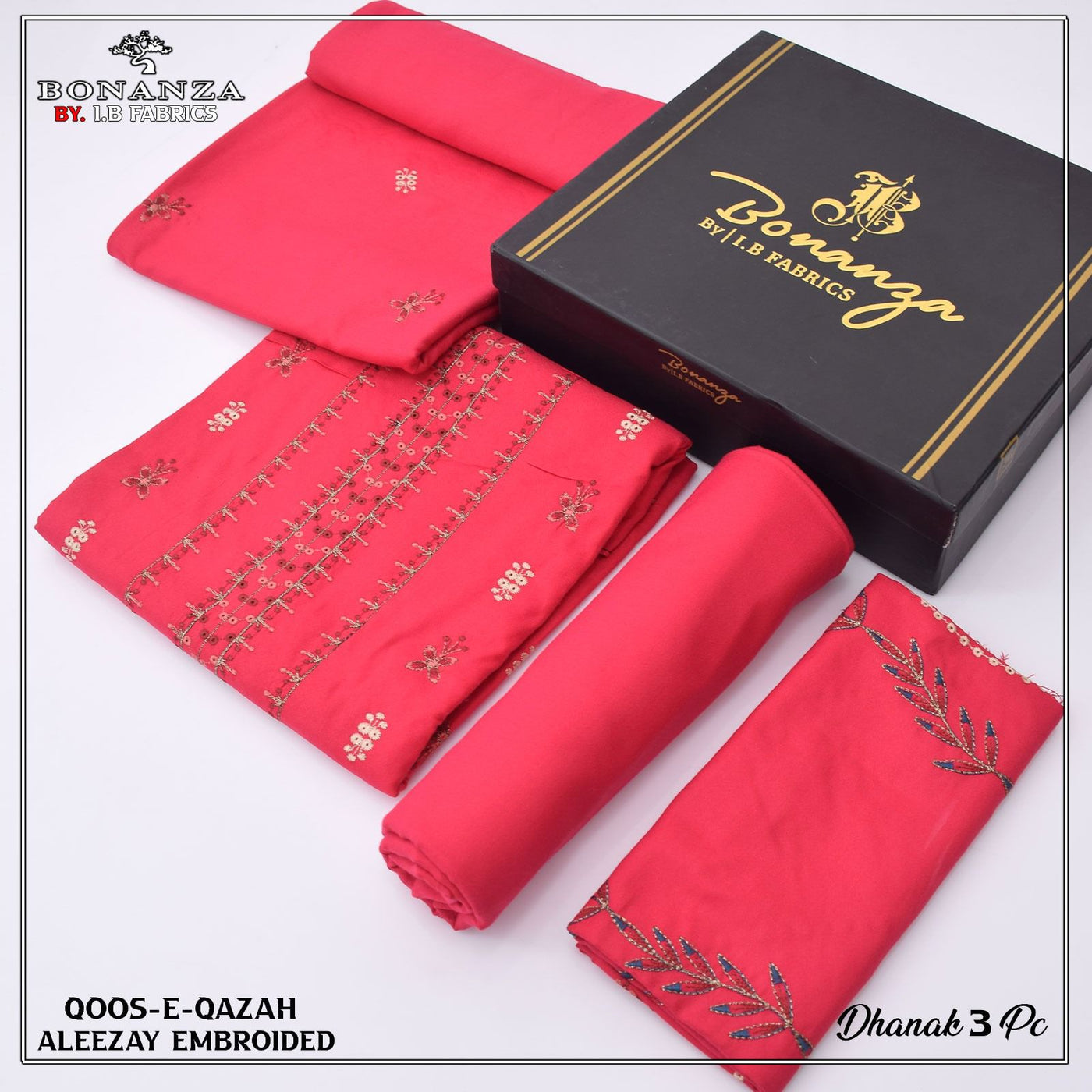 3pc Embriodery Fabric Dhanak | IZM