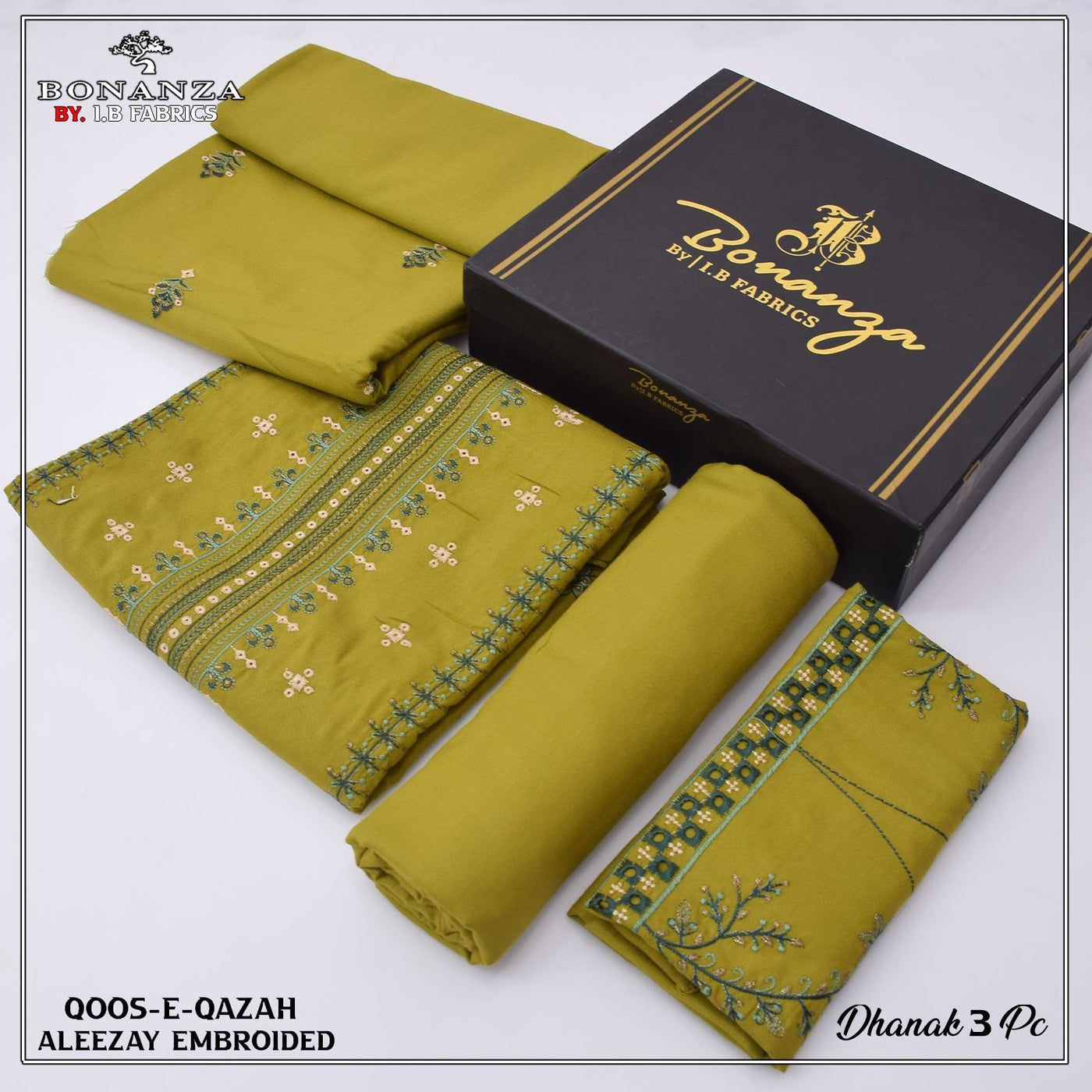 3pc Embriodery Fabric Dhanak | IZM